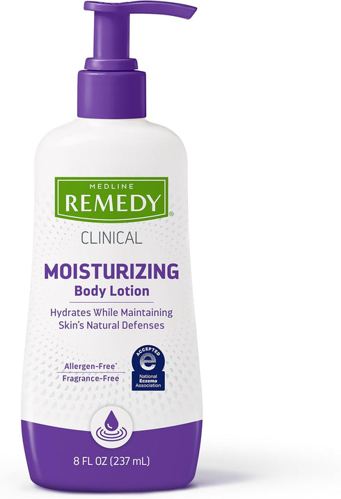 Medline Remedy Clinical Skin Cream Moisturizer, Fragrance-Free, 8 fl oz, Nourishing for Dry Skin