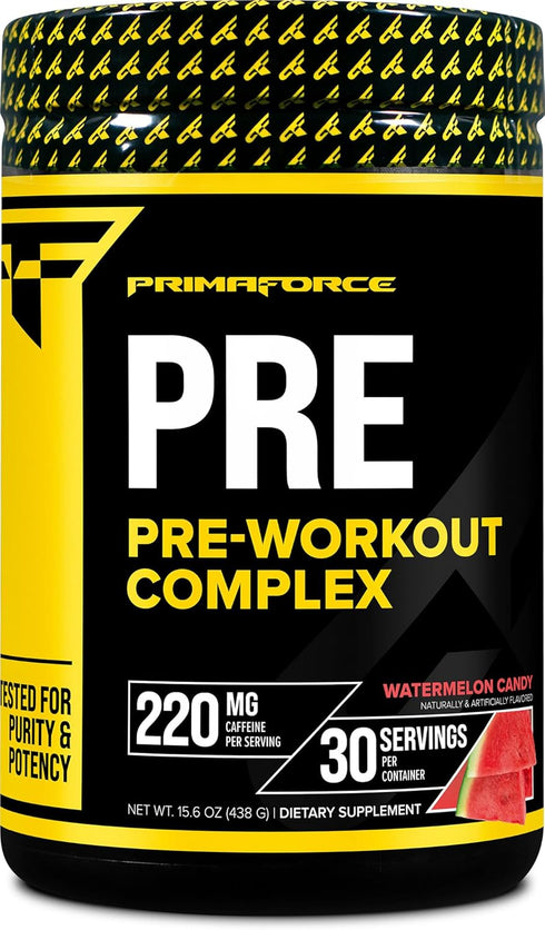 Primaforce Pre-Workout Complex Powder, Watermelon Candy, 30 Servings, Fitness Supplement