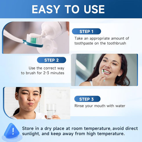 Set 2-Pack Hydroxyapatite Toothpaste for Teeth Remineralization, Enamel Repair, Sensitivity Relief & Whitening