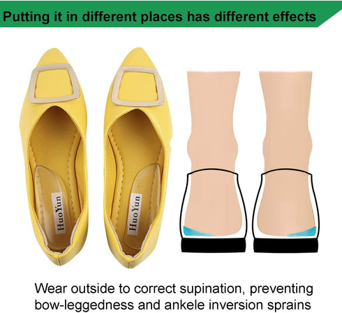 5 Pairs Silicone Insoles for Medial & Lateral Heel Wedge - Corrective Adhesive Shoe Inserts for Foot Alignment,