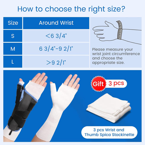 Velpeau Carpal Tunnel Wrist Brace Night Support, Stabilizes Wrist & Thumb for Pain Relief (Breathable, Left Hand)