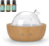kakoda Glass Essential Oil Diffusers for Home, Wood Grain Base Humidifier, Decorative Bedroom