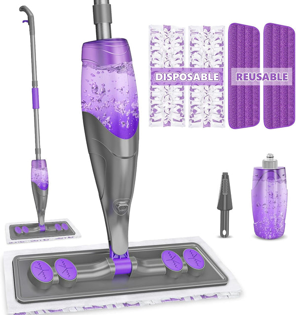 IOPRETTY Spray Mops for Floor Cleaning - Wet Dry Mops with 2 Washable