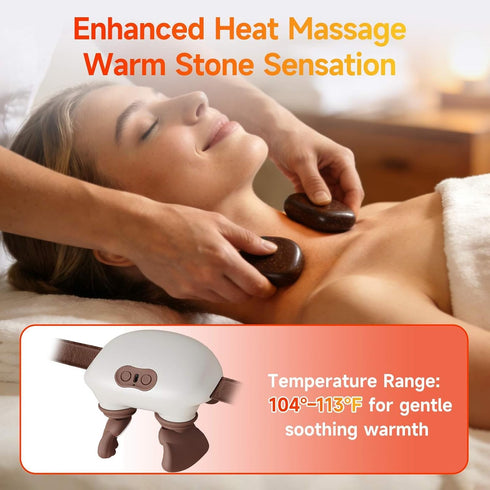 LOVMASSG 3 Neck and Shoulder Massager with Heat, Palm-Style Kneading, Speeds, Ergonomic Hands-Free Design, Portable