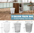 8 Gallon Trash Bags, 50 Count, Medium Unscented Garbage Bags, White 8 Gal Trash Bags