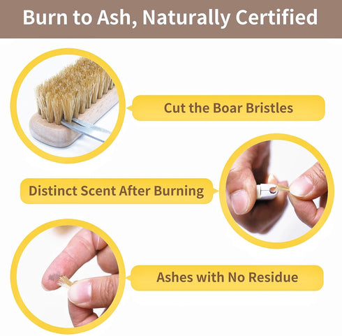 MOIKKA-GC Set Wood Laundry Stain Brush (Large + Small) with Boar Bristles Tough Stain Remover for Delicates, Cotton
