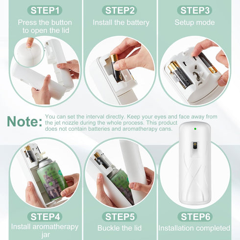 2 Pcs Automatic Air Freshener Spray Dispenser, Battery Operated for Bathroom, Bedrooms, Offices, Hotels