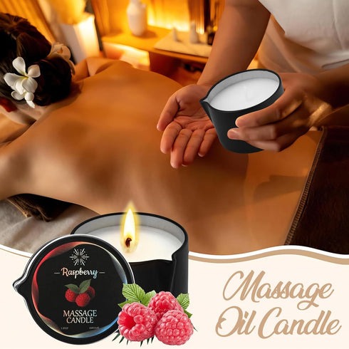 Sariiraw 6 Pack Set, Massage Oil Candles Low Temp Soy Based Massage Candles for Massage Therapy, Relaxation & Skin