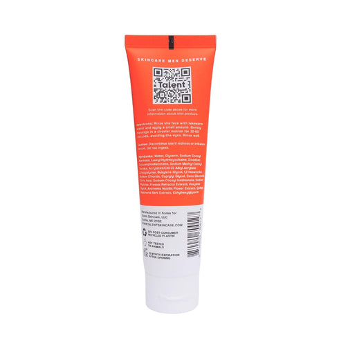 TALENT Men’s Daily Hydration Cleanser, Fragrance-Free, Non-Stripping Face Wash with Antioxidants, Sensitive Skin, All Skin Types, EWG Verified, Vegan and Cruelty-free, 3.0 fl oz