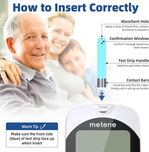 TD-4116 100 Count TD-4116 Metene Blood Glucose Test Strips, Blood Sugar Test Strips for Diabetes, Use with metene