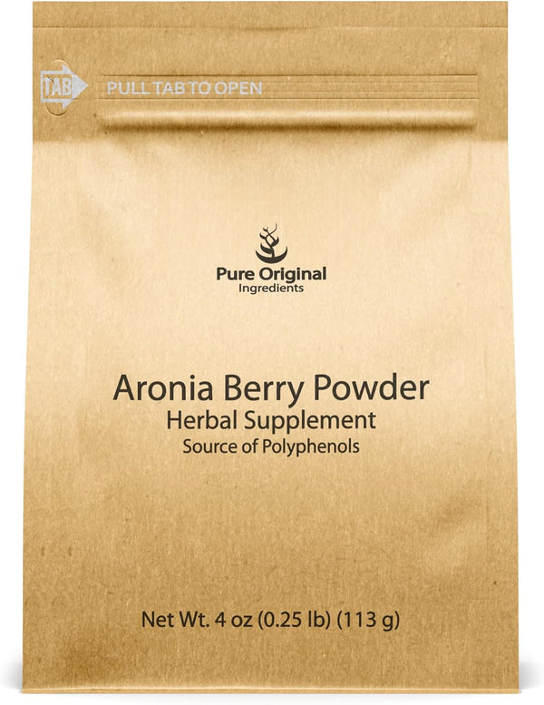 PURE ORIGINAL INGREDIENTS Aronia Berry Powder (4 oz) Fruit Supplement Extract, Always Pure, No Additives
