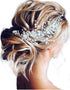 Unicra Bride Flower Wedding Hair Vine, Crystal Bridal Piece, Rhinestone Leaf Jewelry Headpiece for Women