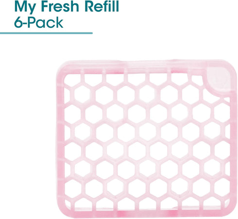 Fresh Products myfresh Fragrance Refill, Air Freshener, Seaside Breeze, Pink, 6pk, Eliminates Sticky Residue