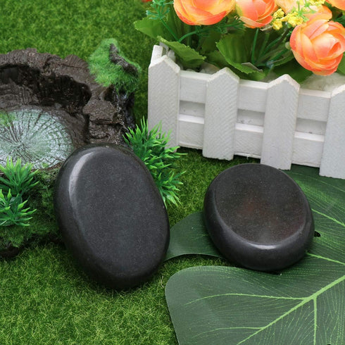 Essential Oil Set with 2pcs Hot Massage Stones, 8 * 6cm Flat Side for SPA