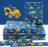 NEPOG 7 20x28 inches Road Under Construction Excavator Tractor Dump Truck Wrapping Paper for Kids Boys, Birthday