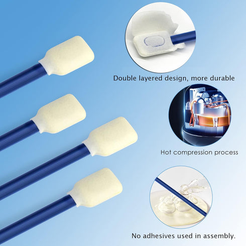 Wellgler's 100pcs Foam Cleaning Swabs,Square Rectangle Cleaning Swab,for Solvent Format Inkjet Printer Roland Optical Equipment?Camera, Optical Lens, Guns (White foam)