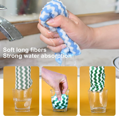 FGSAEOR Microfiber Cleaning Cloth, Ultra Absorbent Kitchen Towels for Washing Dishes, Cleaning Rags