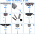 Duster with Extension Pole for Cleaning Ceiling Fans, High Ceilings, and Low Places, Gray