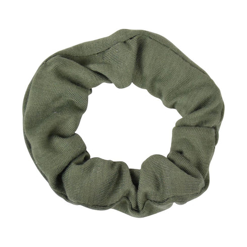 Small Cotton Hair Scrunchies 12 Pack (Olive Green)