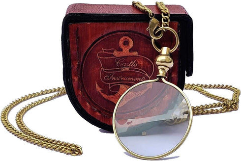 Magnifying Glass with Necklace Chain, Optical Monocle for Library Reading, Jewelry, and Fine Print