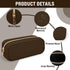 Nylon Small Makeup Bag, Slim Cosmetic Zipper Pouch, Waterproof Travel Coin Pouch for Women, Girls, Teens (Brown)