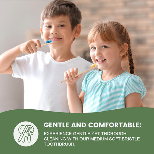 Navona 36 PCS Biodegradable Bamboo Toothbrushes, Individually Wrapped, Eco-Friendly, Natural Wood Bulk Toothbrushes