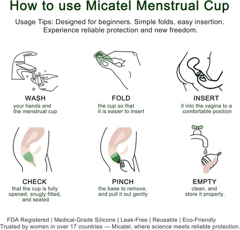 Reusable Small Silicone Menstrual Cup - Leak-Free & Beginner Friendly