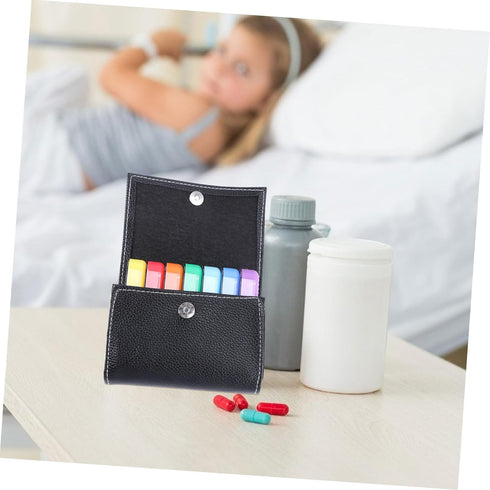 Ipetboom Portable Weekly Pill Organizer - Travel-Friendly Medicine Case