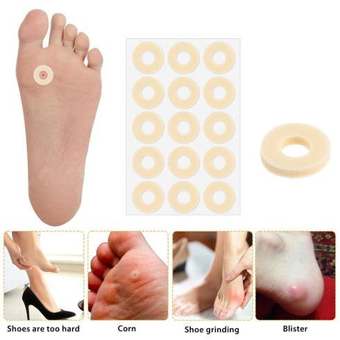 Tyqour 120pcs 4 Corn Pads For Feet Model Corn Cushions For Toes Latex Foam Corn Removers For Feet Self Adhesive Toe