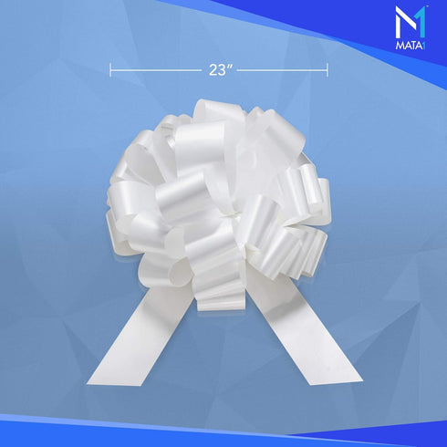 Mata1-USA Huge Car Bow - White, 23 Inch Big Gift Wrapping Bow for Large Gift Decoration