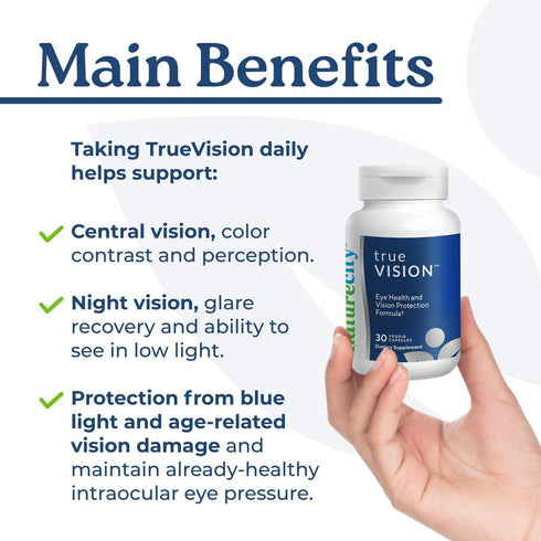 NatureCity True-Vision Eye Health Supplement | Plant-Based Lutein and Zeaxanthin with High Potency Saffron 20mg | Blue
