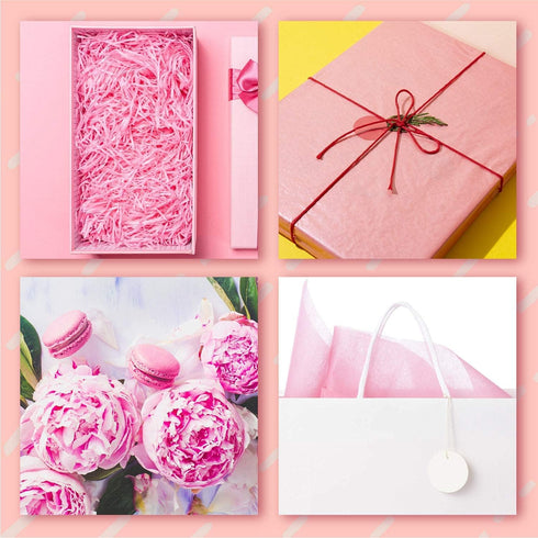 Larcenciel 100 Sheets Rose Gold Tissue Paper Bulk, Metallic Mother's Day Gift Wrapping Paper for Wedding Art Supplies