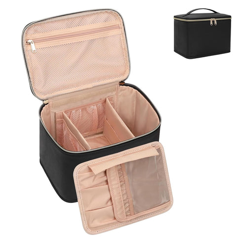 OCHEAL Travel Makeup Bag, Large Organizer Cosmetic Case with Detachable Brush Divider, Waterproof Portable