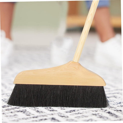 Pine Horsetail Broom for Hair Removal, Indoor Dust Broom, Angled Kitchen Broom, Soft Fur Cleaning Brush