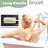 Body Scrubber with Soft and Stiff Natural Bristles, Dual-Sided Long Handle Shower Brush,Back Scrubber,Body Exfoliator for Bath or Dry Brush,Bath Brush,Back Brush