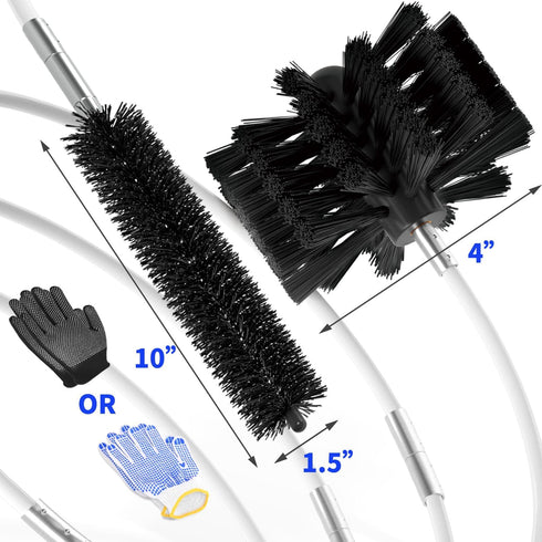 Holikme 35 Feet Dryer Vent Cleaning Brush, Lint Remover, Synthetic Brush Head for Power Drill Use
