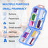 Shiritany 189 10 1 Pack) Travel Pill Organizer with Medicine Labels, Compartments Small Pill Case Compact and Portable