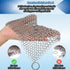 Washieldz Stainless-Steel Cast Iron Skillet Cleaner, Premium Chainmail Scrubber with Hanging Ring 6"x8" Square (Pack of