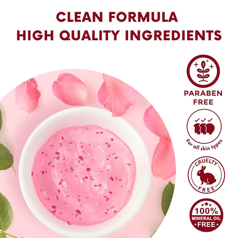 Jelly Face Mask for Facials - Bulgarian Rose Hydrating, Brightening & Nourishing Jelly Mask with Free Jade Roller &