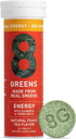 8Greens Daily Greens Energy Effervescent Tablets - Natural Energy Boost with Guarana & Yerba Mate, Peach Flavor