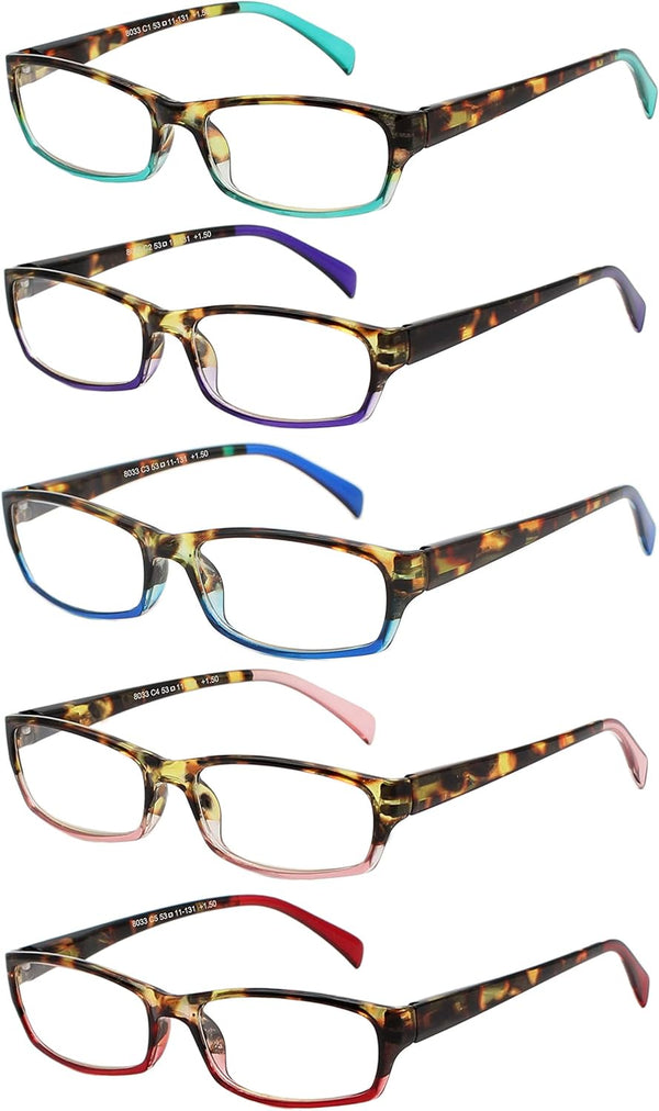 Yogo Vision Reading Glasses 5 Pairs Fashion Ladies Quality Designed Spring Hinge Readers for Women