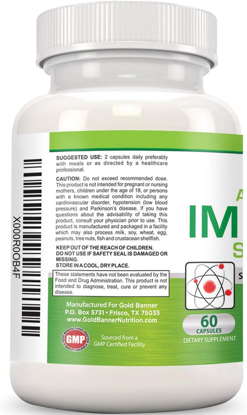 Immune Support Supplement with Red Raspberry, Pomegranate, Pine Bark, Grape Seed, Green Extracts, Polyphenols &