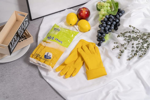 MAMISON 10 Pack Simple Short Hands Gloves, Reusable Non-Slip Rubber Gloves Large Size