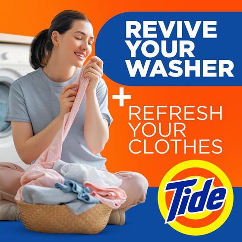Tide Washing Machine Cleaner with Oxi, Deep Cleaning Residue & Odor Eliminator for Front and Top Loader, 10 Month Supply