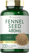 Carlyle Fennel Seed 480mg - 200 Capsules, Non-GMO Herbal Supplement