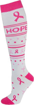 Think Medical Women's 10-14 Mmhg Compression Socks Medium White Hope Ribbon