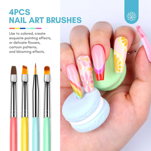 SAVILAND 6PCS Nail Art Brushes Set, Multifunctional Brushes for Nail Design, Gel Nail Brush, and Dotting Tools