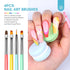 SAVILAND 6PCS Nail Art Brushes Set, Multifunctional Brushes for Nail Design, Gel Nail Brush, and Dotting Tools