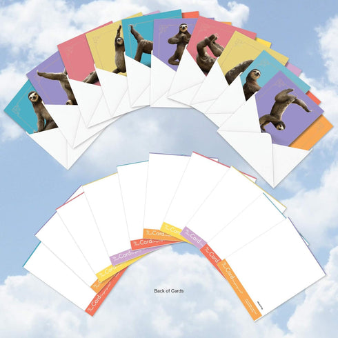 The Best Card Company - 20 Blank Yoga Animal Cards, All Occasion Kids Set (4 x 5.12 Inch, 10 Designs)