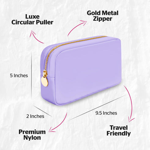 Small Makeup Bag for Purse, Mini Pouch Travel Makeup Bag Zipper Pouches Organizer for Women and Girls (Purple)